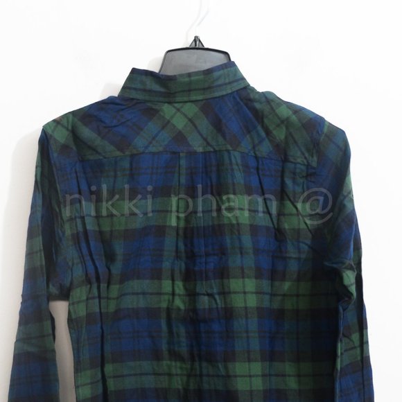 Weatherproof Vintage Women’s Flannel Shirt Long Sleeve in Green - Picture 3 of 4